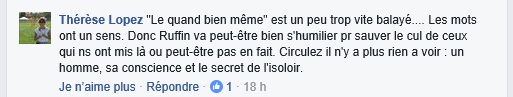 Commentaire Facebook François Ruffin