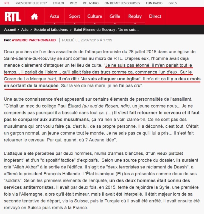 RTL interview attentat saint etienne du rouvray